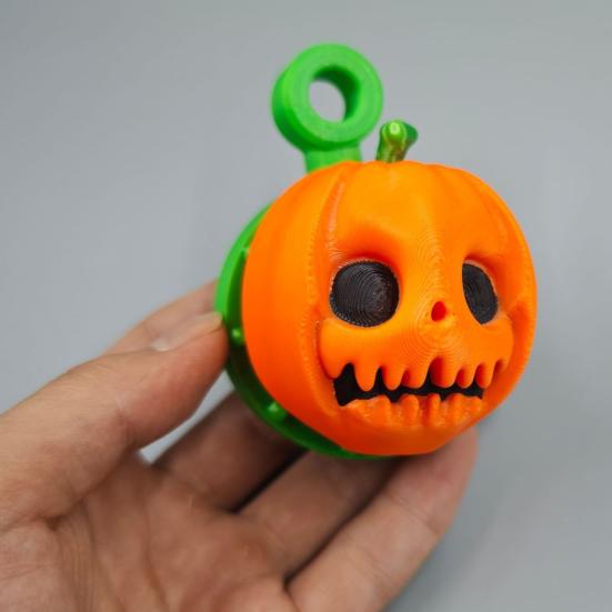3D Printed Pumpkin Toy Rotating Halloween Fidget Toy, Stress Relief Ghost Face Reduction Spinner, for Keychain Pendant Themed Desk Toys