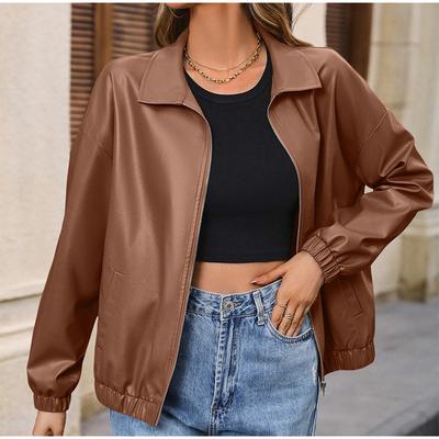 Kort Damesjack Chic Elegant Kort Racejacks Casual Mode Rits Lente Herfst Jas