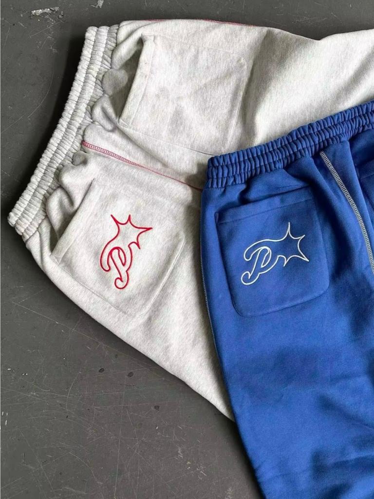 ZYLLO Y2K Casual Pants Mens Womens Harajuku Hip Hop Letter Graphics Embroidered Baggy Pants Joggers Elastic Waist Sweatpants