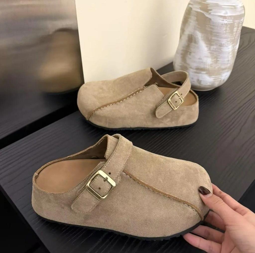 Dicke Sohle Taschenkopf Halbpantoffeln Damen Neu Frühling und Sommer Zwei Tragemöglichkeiten Innen höhenverstärkend Vielseitige faule Hausschuhe