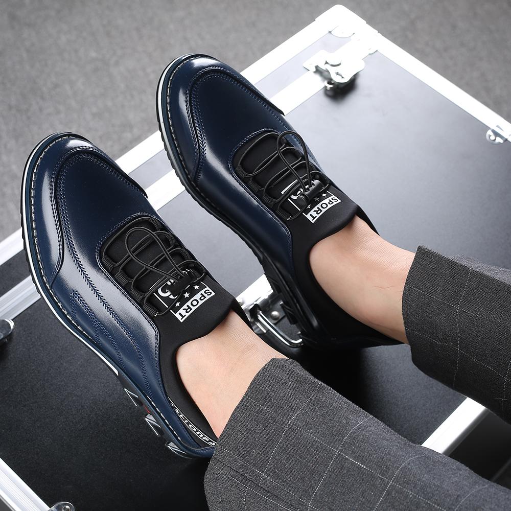 Vysoce kvalitní kožené boty velké velikosti pro volný čas Muži Business Móda Pánské Kožené boty Výprodej Prodyšné Běžné Pánské Boty Černá