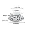 Vintage Elegant Ceramic Mug Floral Bird Pattern Coffee Cup and Saucer Afternoon Tea Cup Dessert Tray Exquisite Gift Water Cup