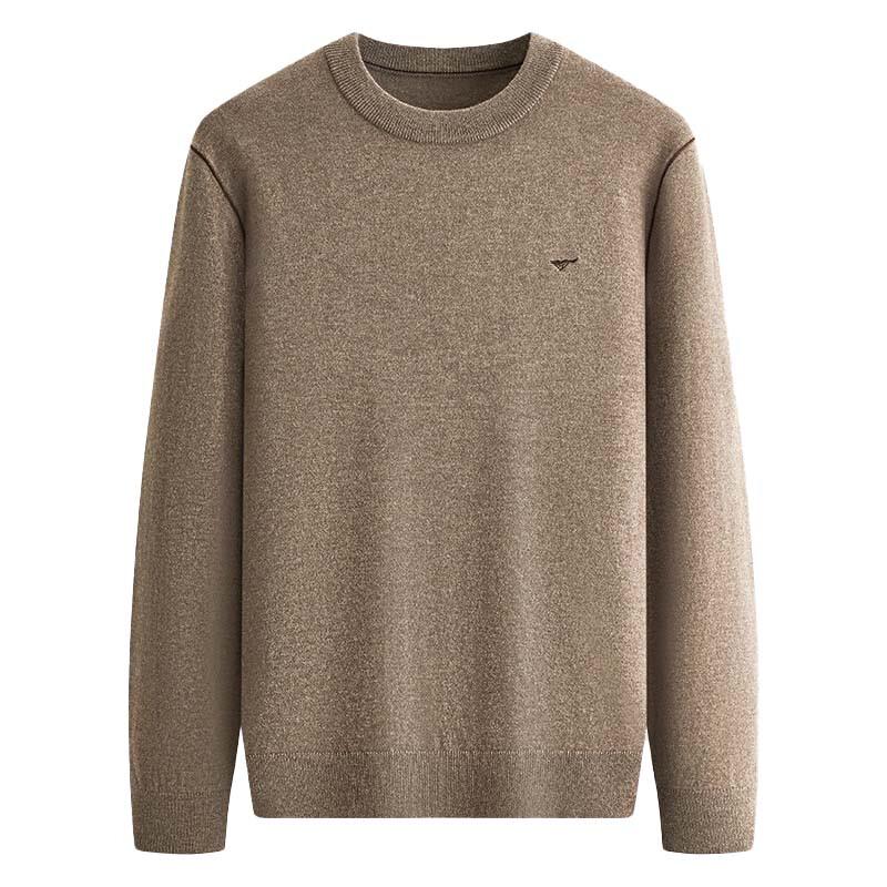 SEPTWOLVES Men's Thin Cashmere Round Neck Pullover Sweater