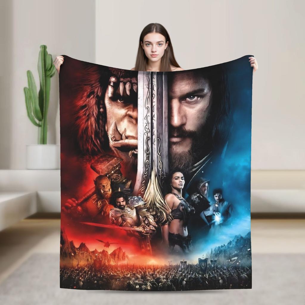 World of Warcraft Game Flannel Blankets Super Warm Throw Blanket for Outdoor Travel Office Aesthetic Bedspread Sofa Bed Cover