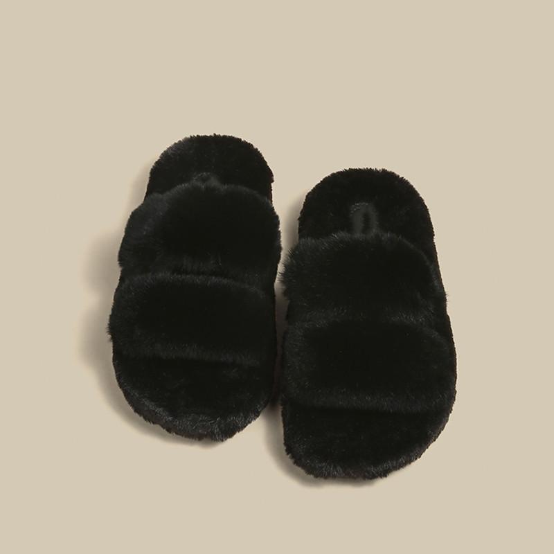 

Мягкие тапочки домашние пушистые хлопковые туфли новые осенне-зимние пушистые модные женские туфли уличные сандалии 35 чёрный