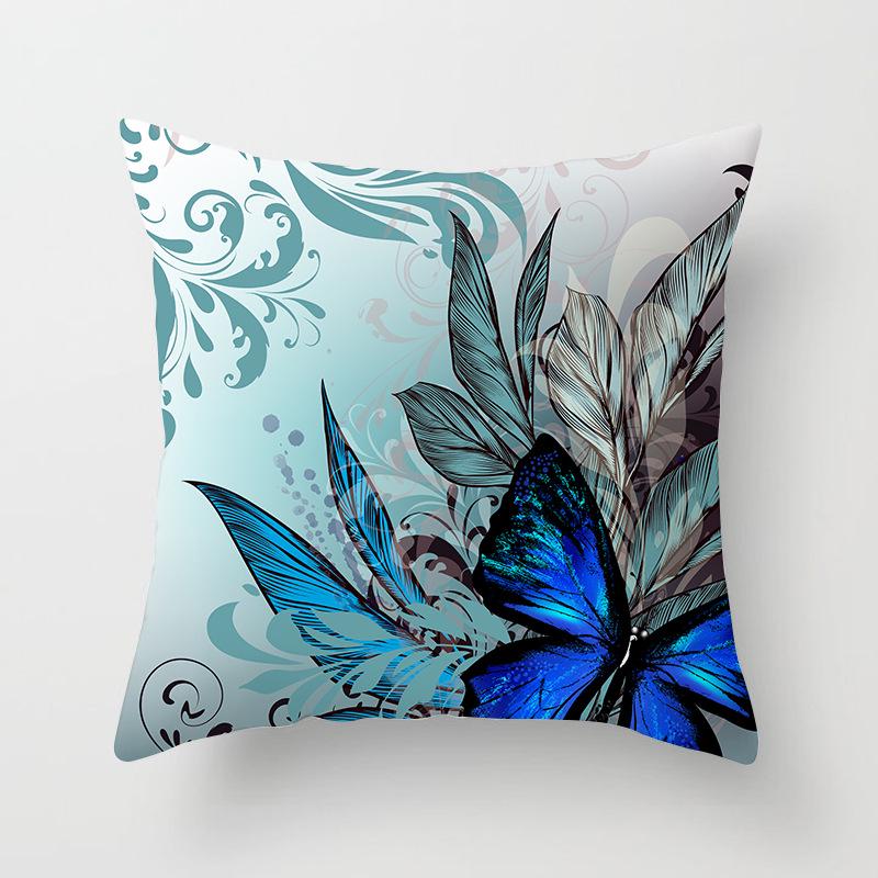 Ins Plant Flower Pillow Digital Printing Car Sofa Cushion Cover Shopee Home Soft Furnishings