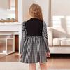 Girls' Fashionable Peacock-pattern Long-sleeved Dress for Autumn Children's Elegant Dress