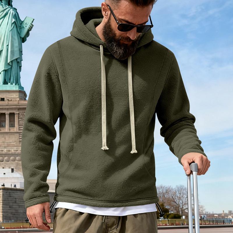Autumn and Winter Loose Men's Hooded Thermal Sweatshirt