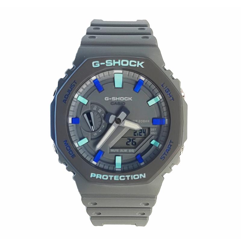 CASIO Men Liquid Crystal,Analog Dual Display Series Gray Watch GA-2100-1A1(Watch3--)