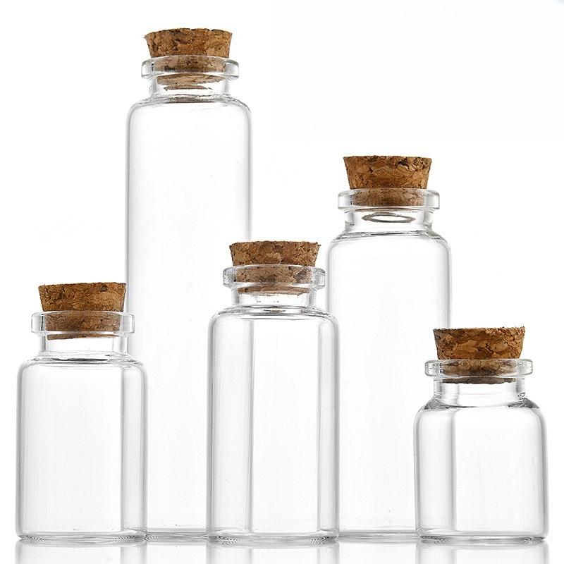 Multi Specification Household Cork Stopper Subpackage Bottle 30mm Diameter Transparent Glass Vial Creative DIY Decoration Tools