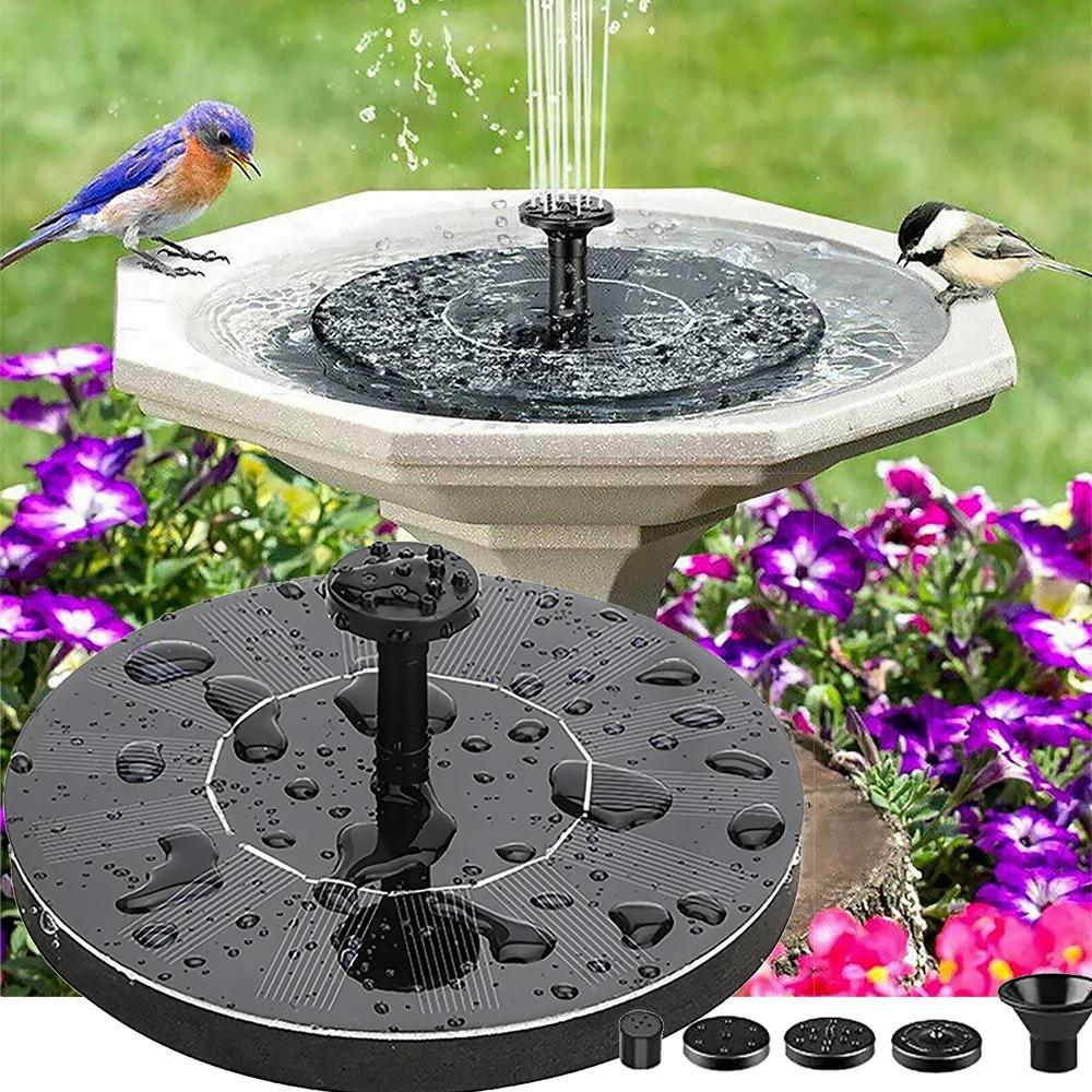 Fontana solare da 1 W, vasca per uccelli, laghetto, patio, fontana alimentata, 13/16 cm, decorazione da giardino, cascata galleggiante da giardino, pompa per fontana