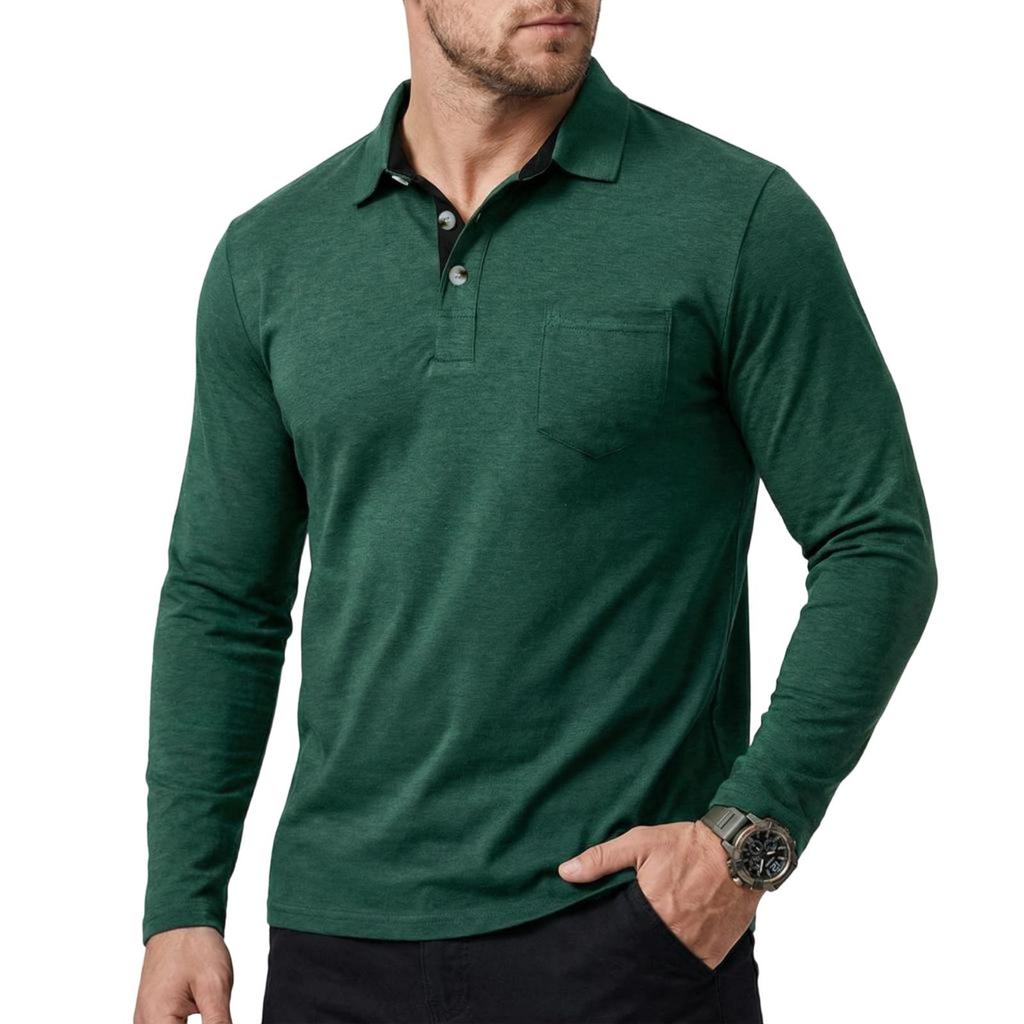 Men's Loose And Casual Base Layer Shirt, Men's Long-sleeved Lapel Top