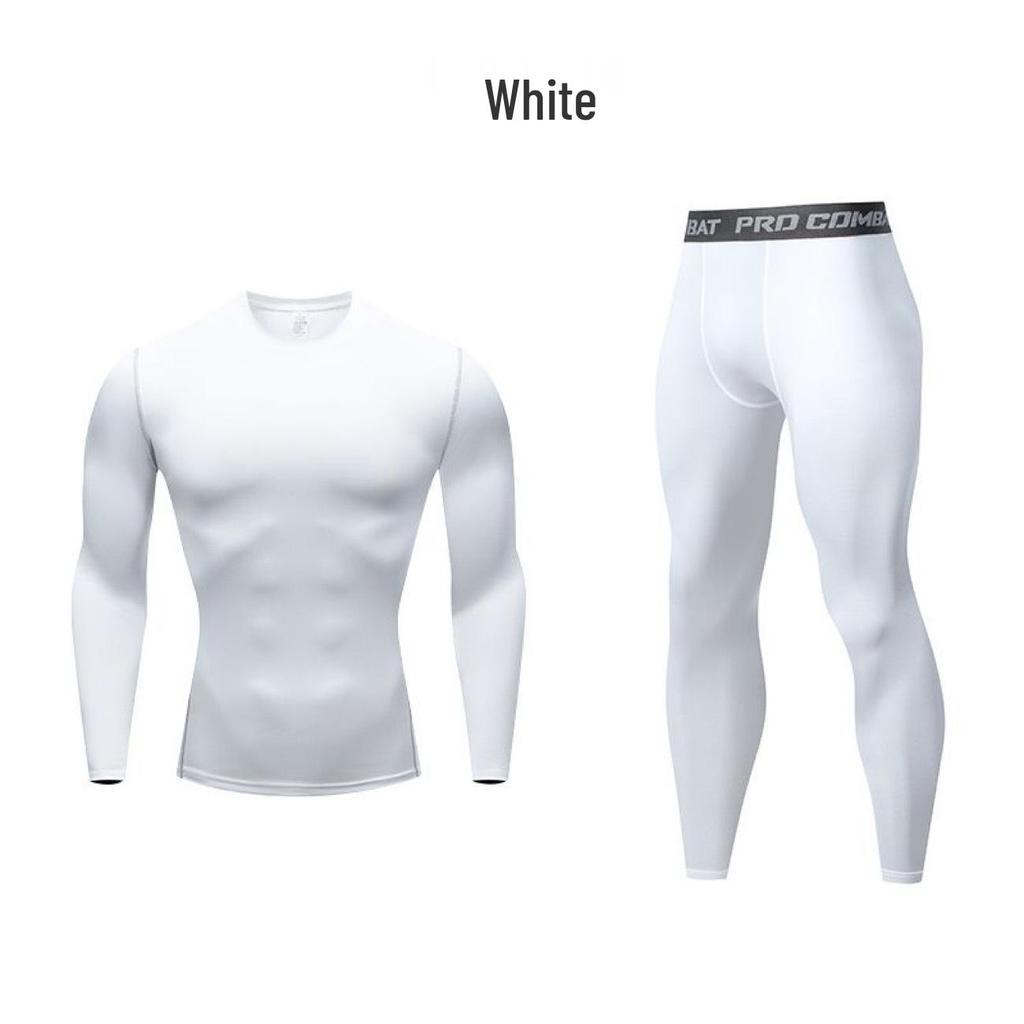 Men's Quick Dry Compression Sports Set: Long Sleeve & Pants Fitness Wear for Spring/Autumn Running & Training