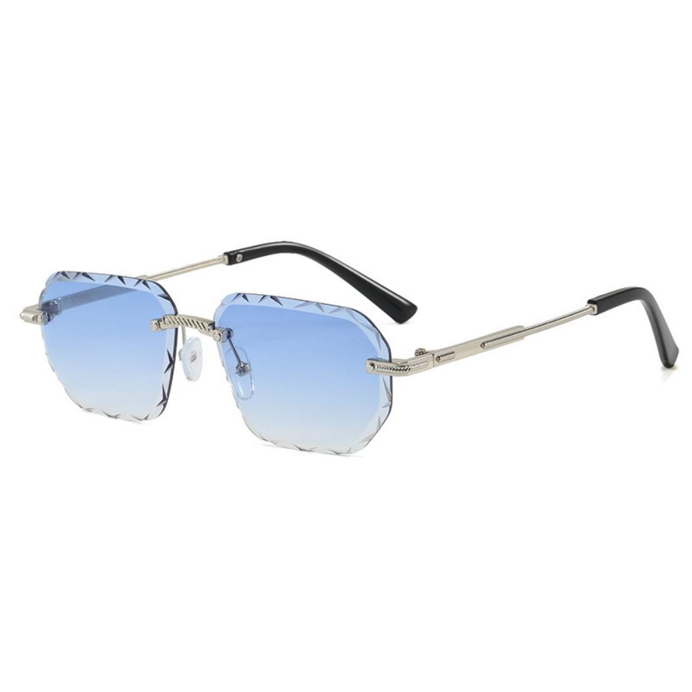 Rimless Design Rimless Square Sunglasses Metal Frame Square Shape Gradient Lens Sunglasses Lightweight Gradient Lens