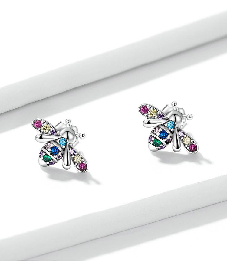 Yinziyun Insect Stud Earrings: Exquisite Butterfly & Dragonfly with Pave Diamond, 925 Sterling Silver