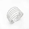 Elegant Multi-layer Pearl & Rhinestone Bangle Bracelet for Brides