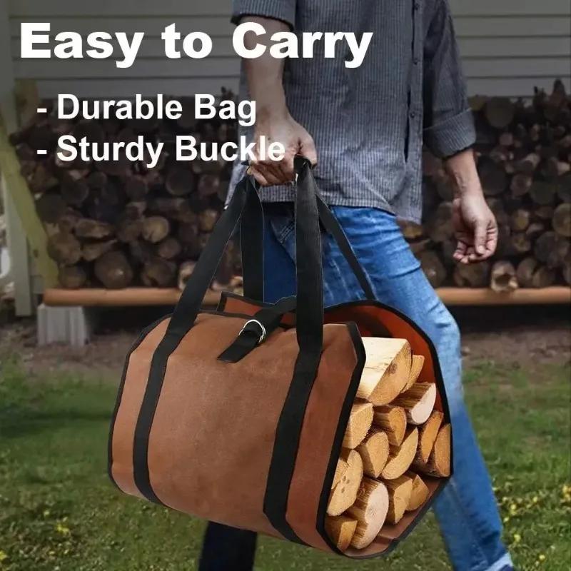 Multipurpose Firewood Storage Bag Water Resistant Tear Resistant Large Log Carrier For Garden Patio Camping Fireplace Outdoor