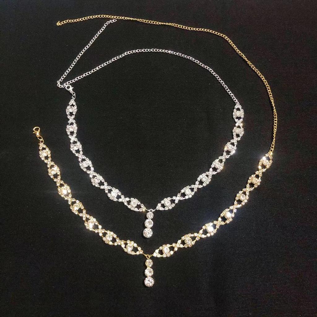 Elegant Rhinestone Bridal Forehead Chain Headband