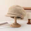 New retro temperament warm cap versatile plain hat autumn and winter fashion women's hat spot