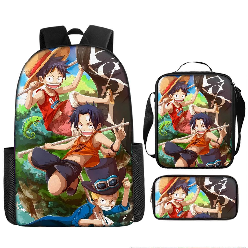 One Piece Luffy One Piece Schultasche Sauron Rucksack Schüler Nautischer König Rucksack Umhängetasche Federmäppchen Set