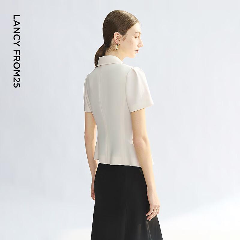 Langzi Lapel Acetate Short-Sleeve Business Blazer