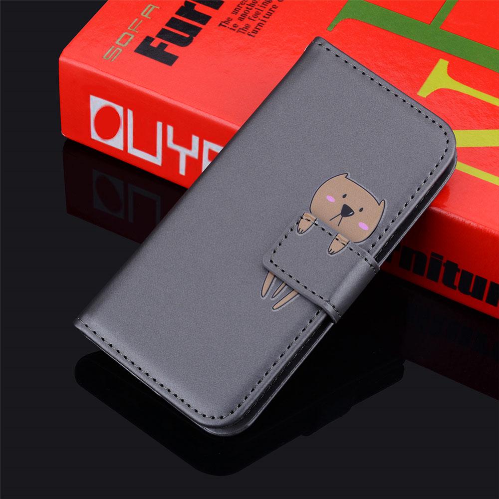 Skórzane etui z klapką do telefonu xiaomi 11 POCO X3 10T Redmi Note 9 8 Pro 7A 8A 8T 9A 9C z kreskówkowym kotem, zwierzątkiem, portfel, etui na telefon fundas