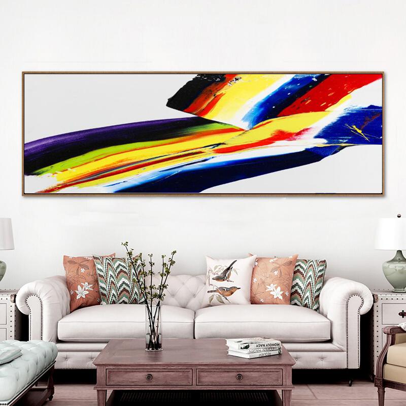 Современное абстрактное искусство, картина маслом на холсте, постеры и принты, настенное искусство, абстрактная цветная лента, картина для гостиной, домашний декор