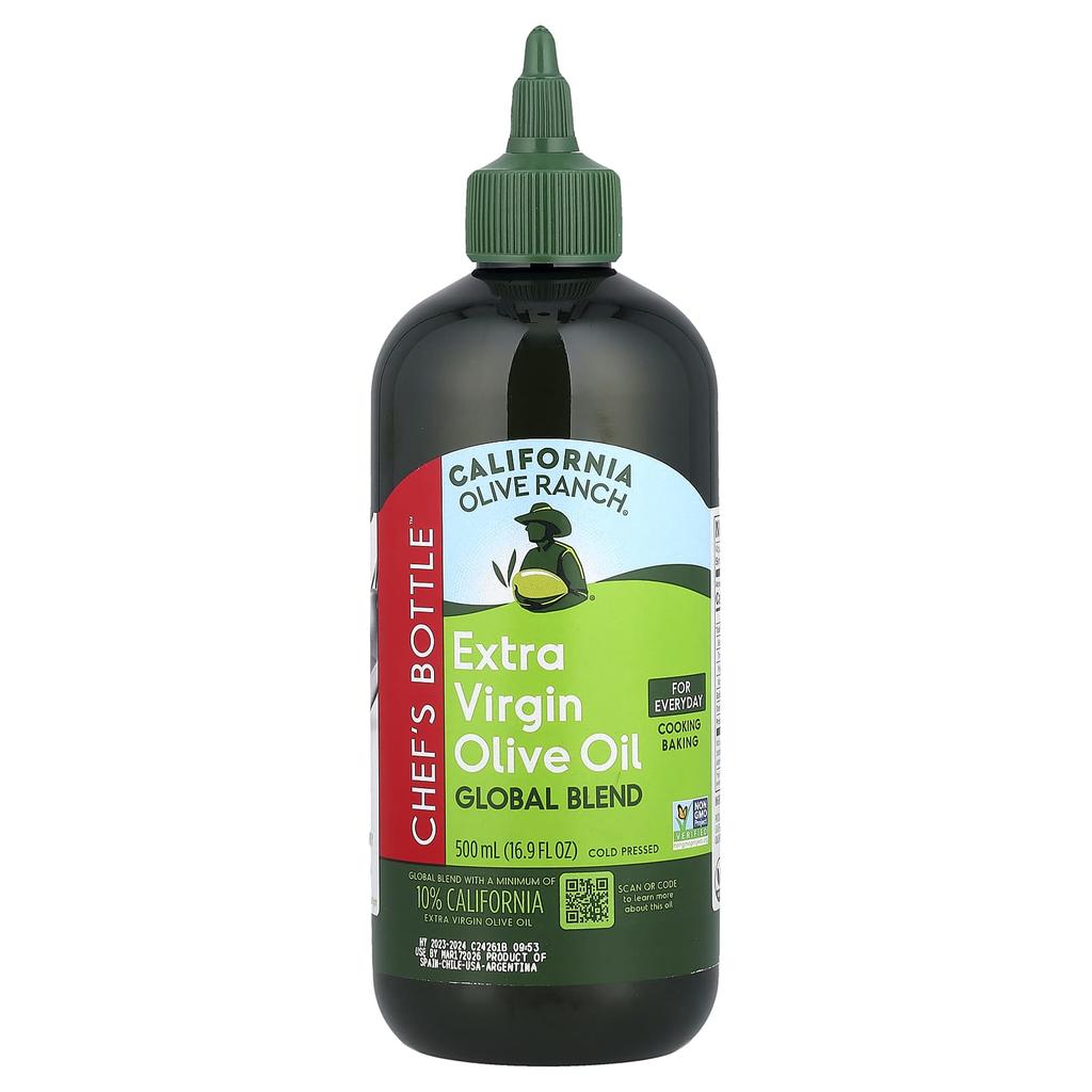 California Olive Ranch Chef's Bottle™, Extra Virgin Olive Oil, Global Blend, 500 Ml (16.9 Fl Oz)
