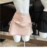 Women's Age-Reducing Pink A-Line Skirt & Black French-Style Top Summer Set - Slimming Sweet & Spicy Look