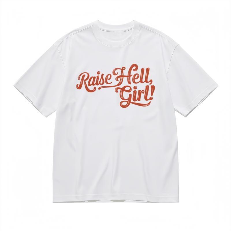 Women's Trend Comfortable Breathable Classic T-Shirt Dynamic Red Lettering Tee