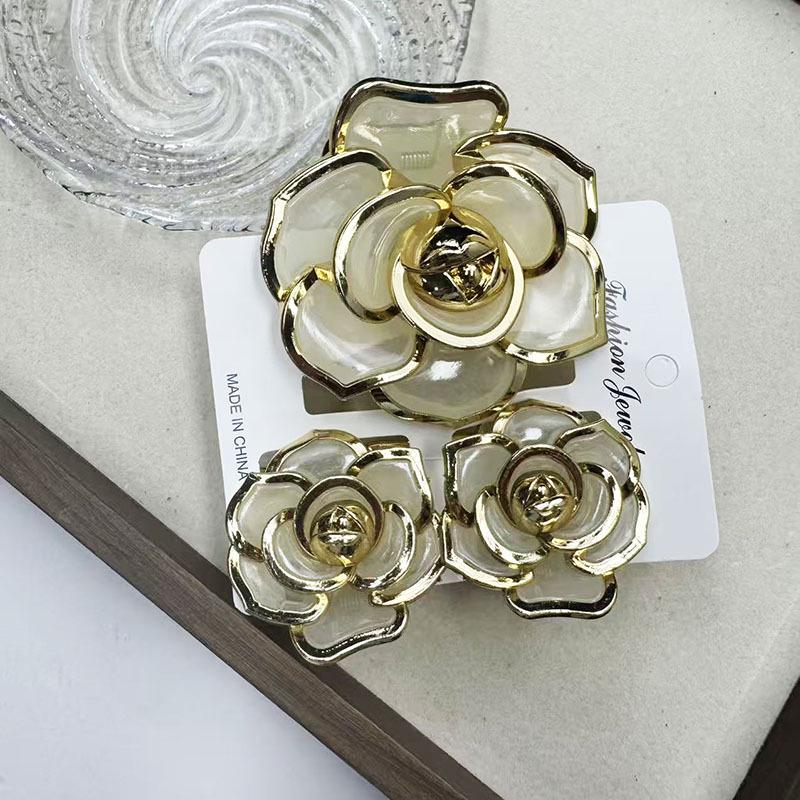 Set di pinze per capelli a forma di frangipani: Accessori per Capelli Floreali in Finto Marmo per Vacanze alla Moda