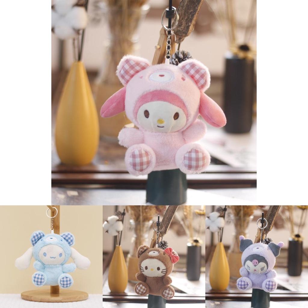 Adorabile Portachiavi Ciondolo Peluche Sanrio Melody Cinnamoroll Kuromi Bambola Regalo