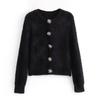 Fashion Style New Arrival Women's Flower Shape Decorated Row Button Artificial Fur Effect Knitting Outwear 9598376 800