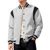 Men S Casual Sports High Street Fleece Lined Stand Collar Baseball Jacket