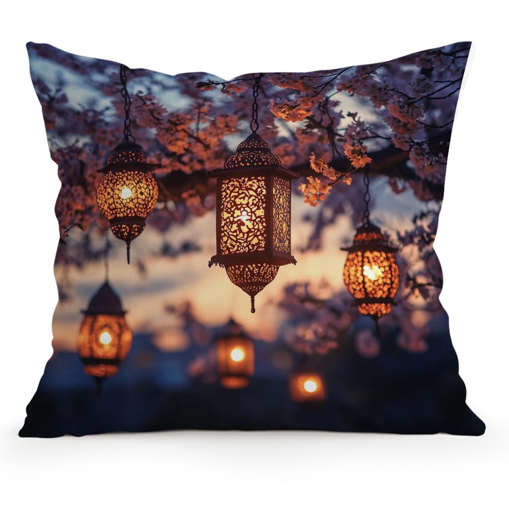 Ramadan New Moon Lantern Pillowcase Printed Polyester 40/45/50Cm Throw Pillowcover Decorative Sofa Cushion Pillowslip Home Decor