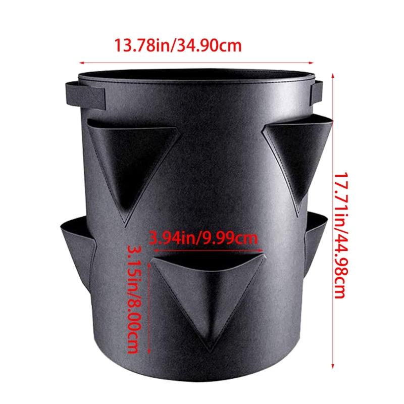 Pěstební taška na jahody Venkovní závěsný květináč Boční kapsy Skládací Opakovaně použitelná Netkaná textilie Pro zeleninu Ovoce