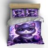 Purple Cosmic Pet With Floating Gems Duvet Cover Set With 3D Printing Design Soft Polyester Bedding Set All-Season Comfort
