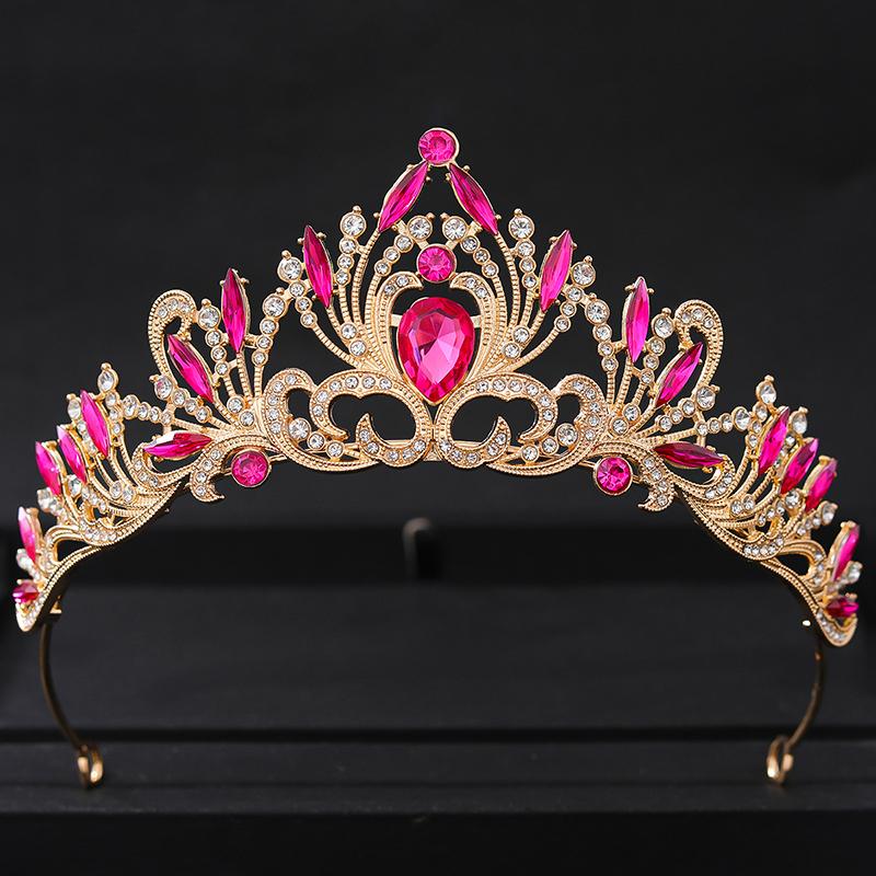 Baroque Crystal Tiaras and Crowns Rhinestone Prom Diadem Headband Bridal Wedding Hair Accessories Jewelry Crown Tiara for Women