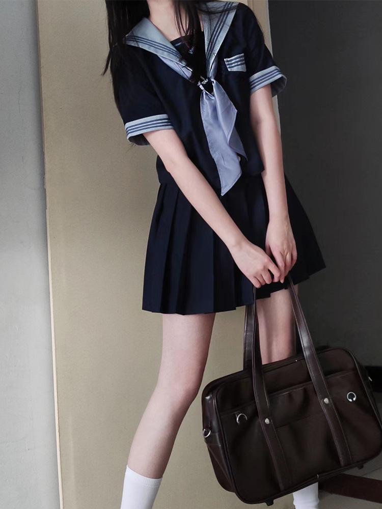 Linchuan Academy Stil JK Uniform Matrosenanzug - Authentisches Herbst/Winter Set mit Langen/Kurzen Ärmeln für Schülerinnen