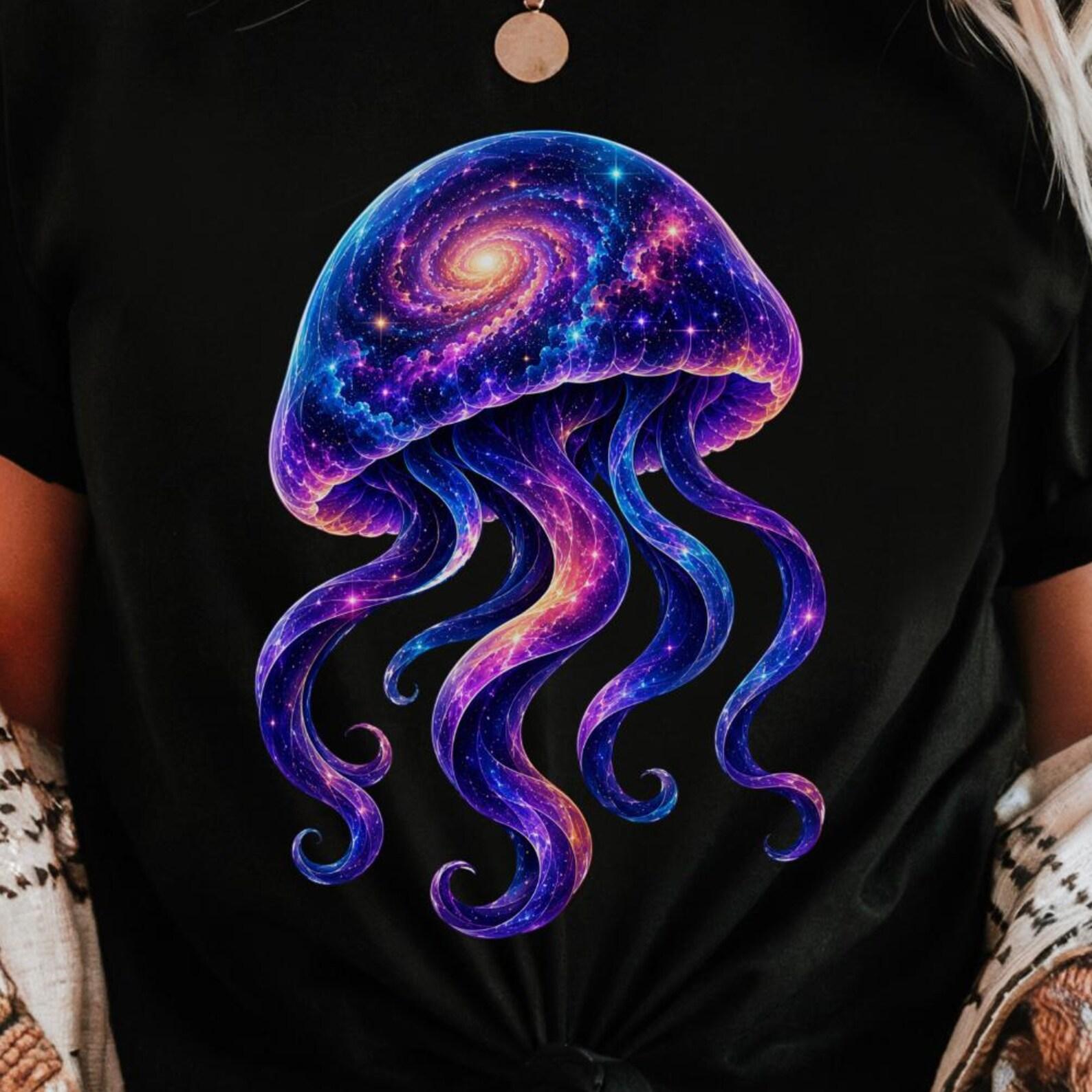 Cosmic Jellyfish Shirt | Galaxy Jellyfish Tee | Celestial Ocean Creature S