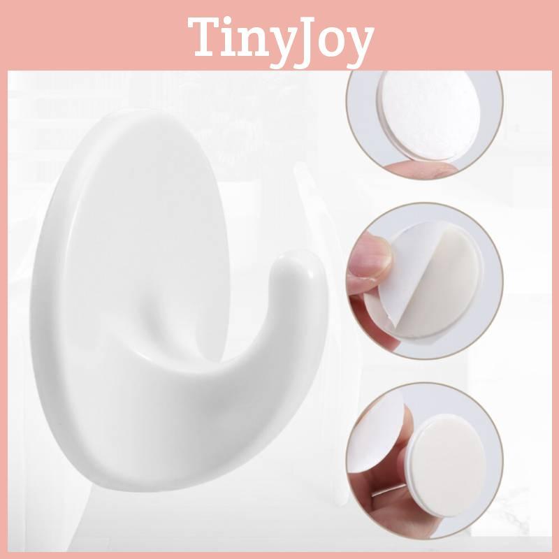 Self Stick 6 Pcs Plastic Hooks Set For Lightweight Storage And Wall Hanging Applications