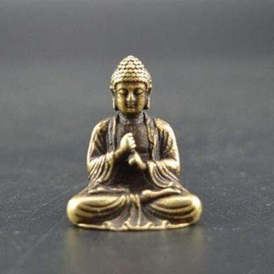 Bronze Sakyamuni Buddha Statue Table Ornament Buddha Statue Heart Pure Brass Antique Tea Pet