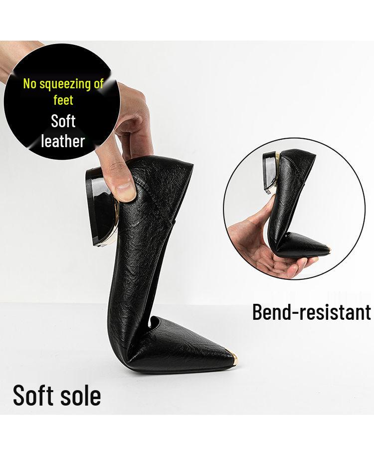 WD Women's Black Low Heel Professional Work Shoes - Comfortable Chunky Heel for Long Hours