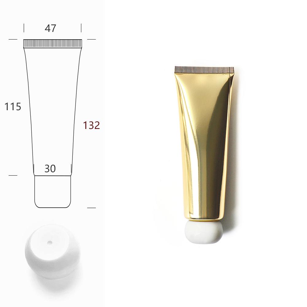 Gold High-Gloss Aluminum Plastic Tube for Sunscreen & Cleansing Cream - 50g