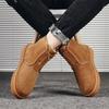 Winter Men's Simple Vintage Snow Boots Thickened Fleece Lined Warm Sheepskin Platform Bottom Anti Slip Bread Cotton Footwear