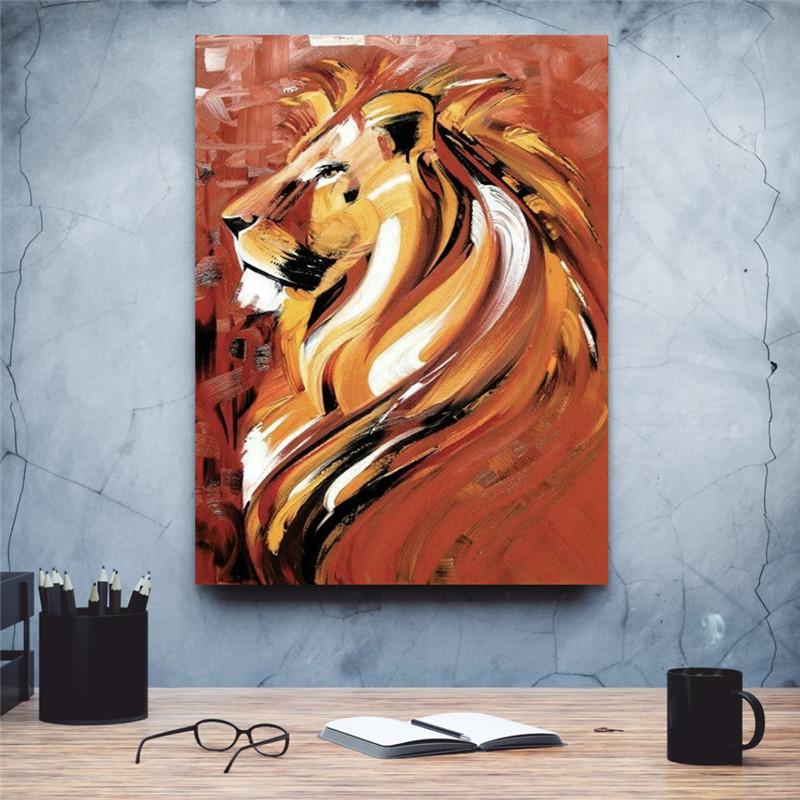 Leinwand Malerei Tier Lion Poster Wand Kunst Gemalt Drucke Drucken Bilder Für Wand Poster Hause Wohnzimmer Dekor Tableau Wandbild