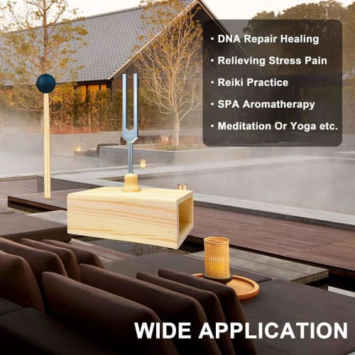 Bunggou 2x 432Hz Tuning Forks with Resonance Boxes for Sound Healing, Tuning Fork Resonance Guidance, Hearing Tests, and Meditation