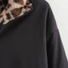Kaslead New Arrival Women's Clothing Fashion Style Stylish Simple and Versatile Double-Sided Leopard Print Stuffed Outwear