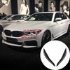 Glossy Piano Black Headlight Eyebrow Cover Trim For BMW 5 Series F10 2014-17