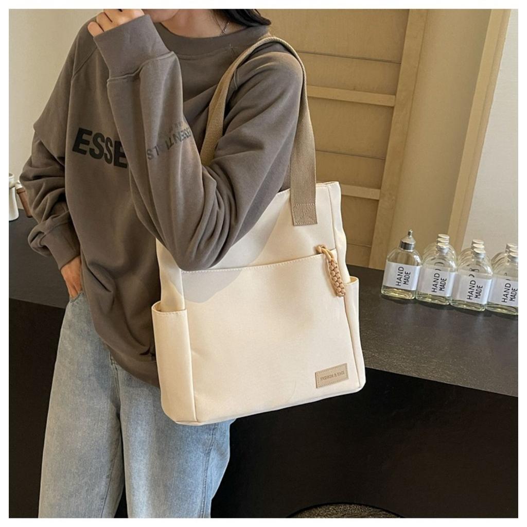 Neformální taška přes rameno, Dámská taška přes rameno s velkou kapacitou, Japonská plátěná taška, Studentská taška do třídy, Dámská všestranná taška pod paži